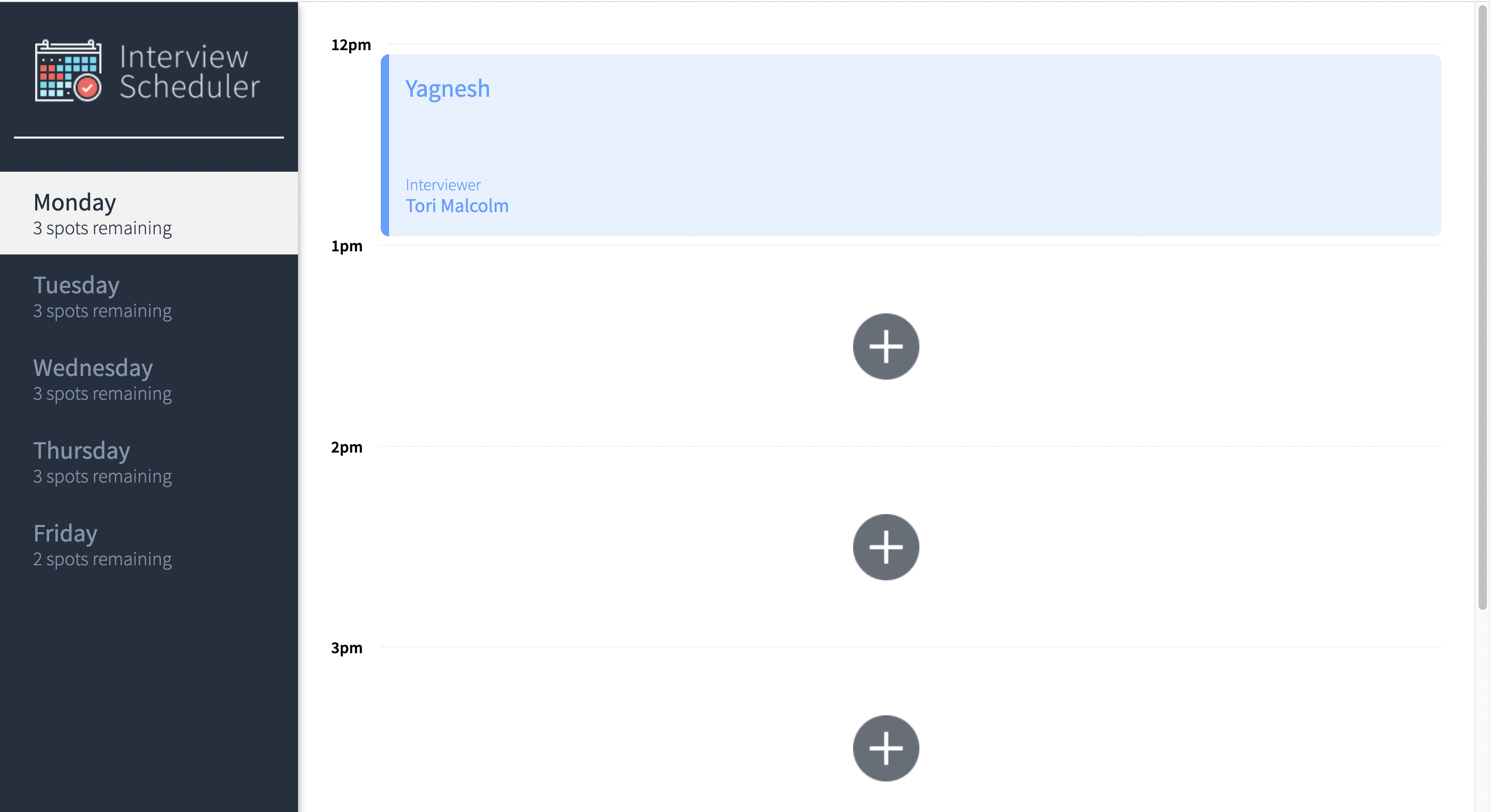 interview scheduler Project